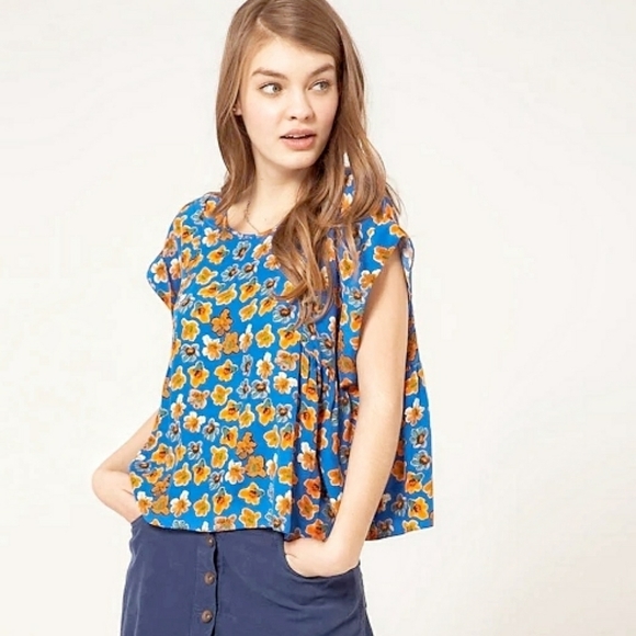 ASOS Floral Print Crop Dolman top‎ M - Picture 1 of 4
